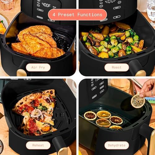 Modern black 6 quart touchscreen air fryer — photo 3