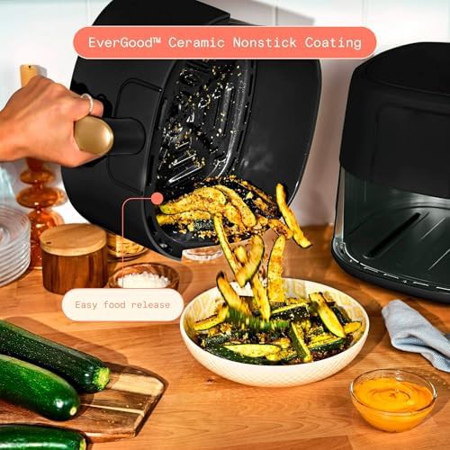 Modern black 6 quart touchscreen air fryer — photo 5
