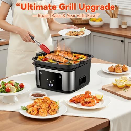 Dual mode black air fryer with grill pan — photo 5