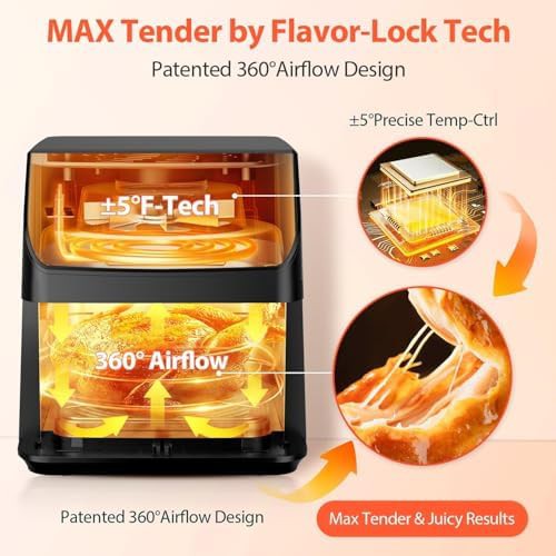 Compact black airfryer with flavor lock — photo 3