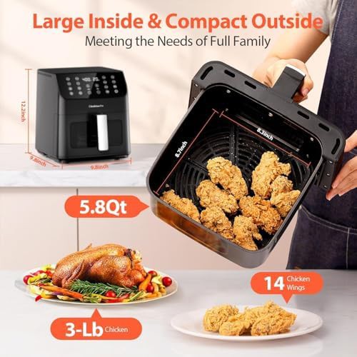 Compact black airfryer with flavor lock — photo 4