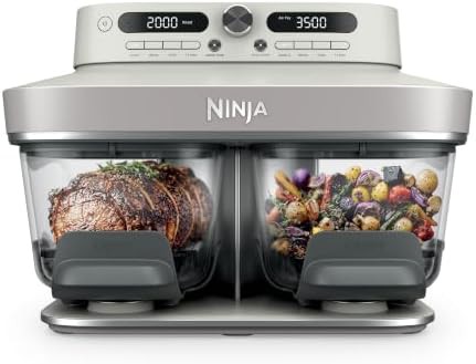 Bone White DualZone Glass Countertop Air Fryer