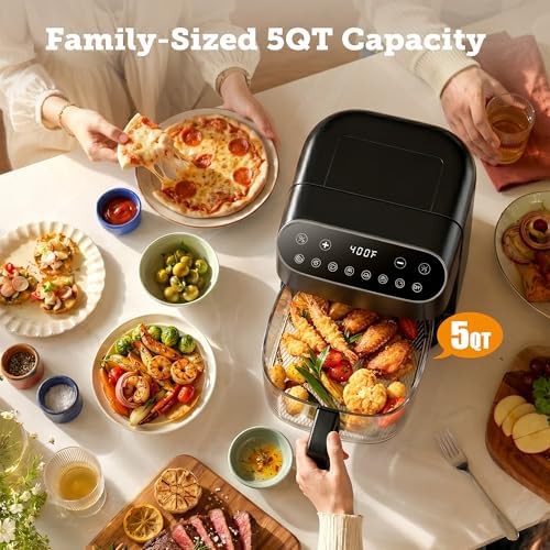 Black Portable Glass Basket Air Fryer — photo 4