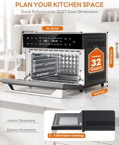 Black 32qt air fryer toaster oven combo — photo 3