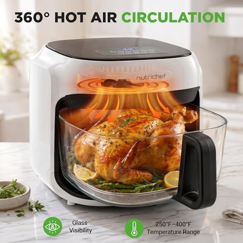 White family size glass air fryer — photo 3