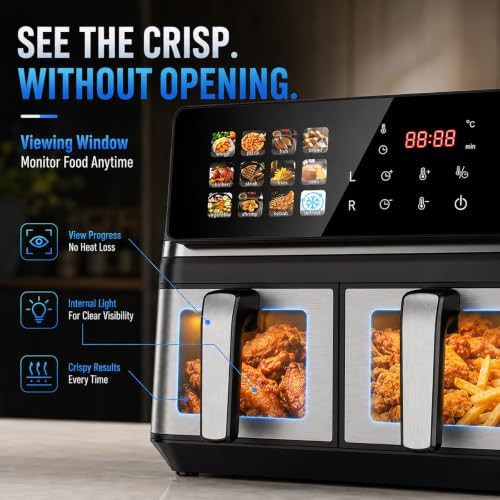 Dual zone large air fryer window — photo 5