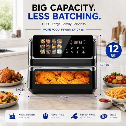 Large family size air fryer window — photo 3