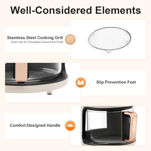 Mini air fryer with transparent glass bowl — photo 3