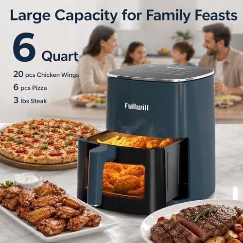 Dark blue six quart air fryer — photo 4