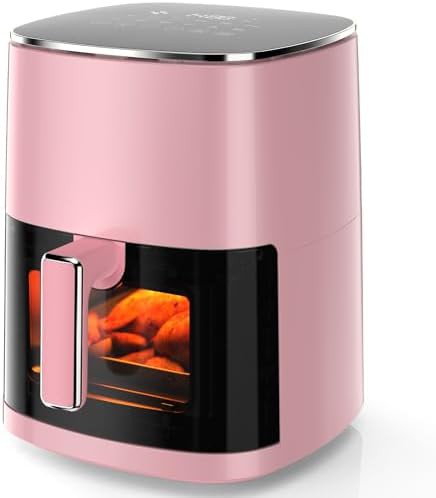 Black nonstick basket air fryer 6QT