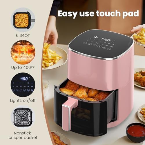 Black nonstick basket air fryer 6QT — photo 3