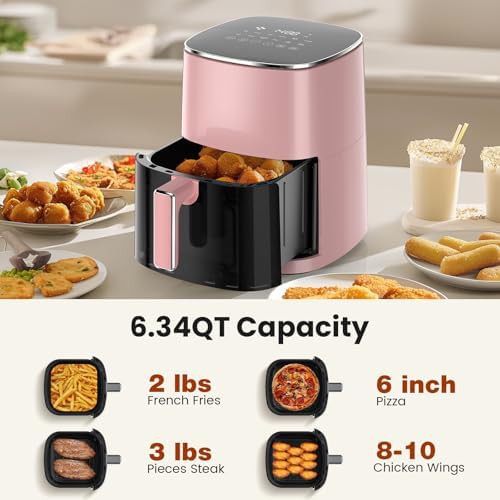 Black nonstick basket air fryer 6QT — photo 4