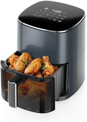 Grey six quart air fryer window