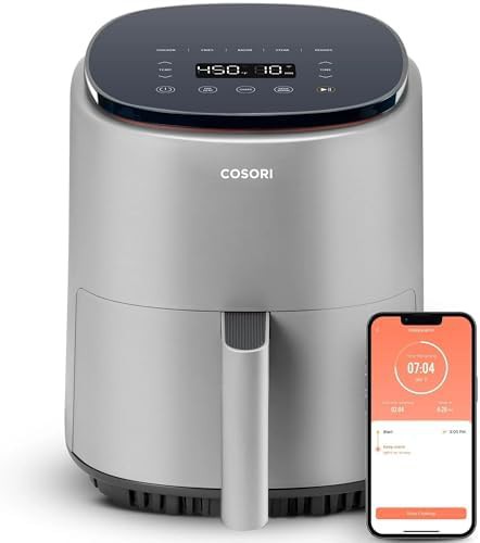 Lite four quart light gray air fryer