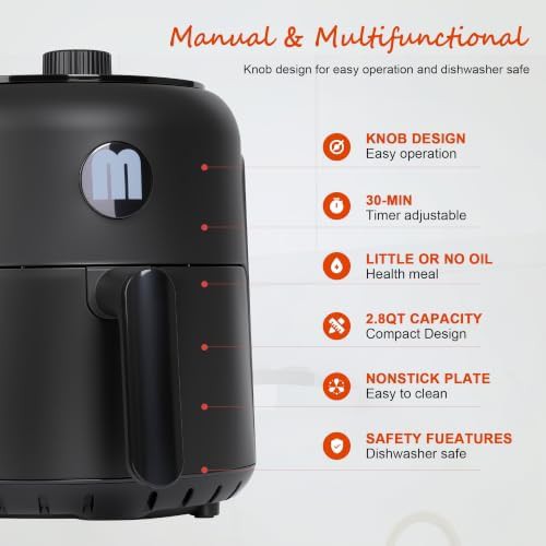 MIRASTON 2.8QT mini dial air fryer — photo 5