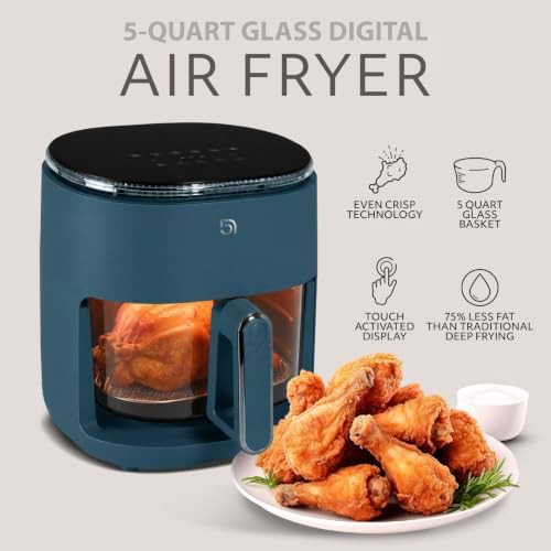 Navy blue glass basket air fryer — photo 5