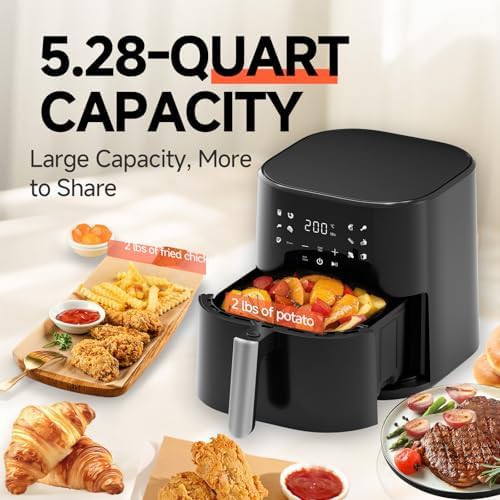 Black Square Basket Touchscreen Air Fryer — photo 3