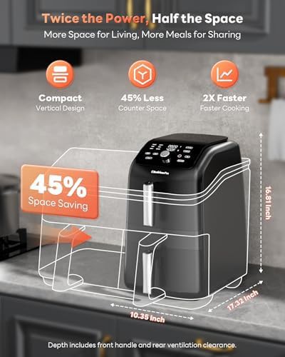 Black PFAS-free double basket air fryer — photo 4