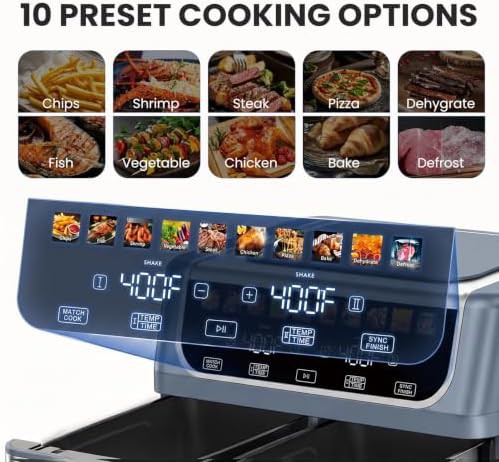 Black dual basket large air fryer — photo 4