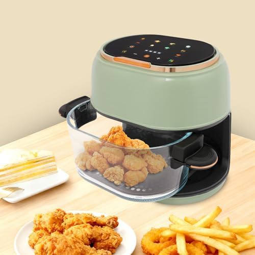 Green air fryer with glass basket — photo 5