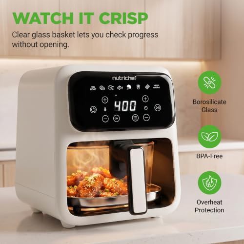 White glass bowl compact air fryer — photo 4