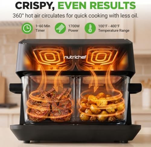 Black dual glass basket air fryer — photo 4