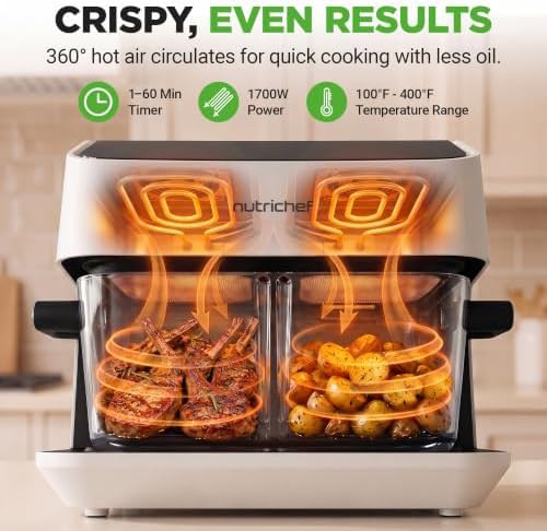 White dual glass basket air fryer — photo 4