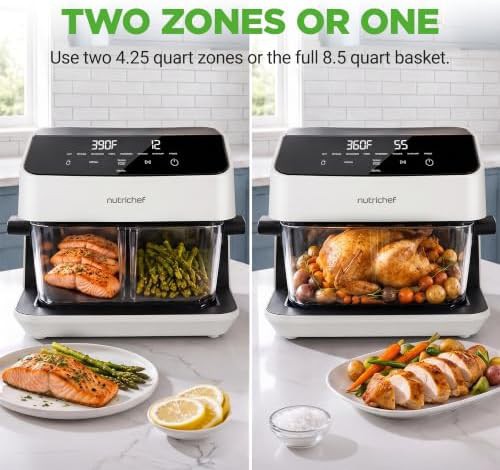 White dual glass basket air fryer — photo 5